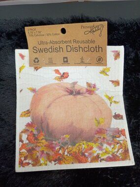 Ultra-Absorbent Swedish Dishcloths Set Of 2 By Primitives By Kathy 6.7" X 7.5" P